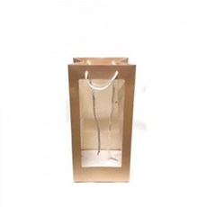 [윈도우 쇼핑백] 핑크 직사각 중(34X16x13cm) 10개 1세트 내용물이 잘 보이는 창문형 선물 꽃포장 원데이클래스