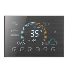 Tuya WIFI 에어컨 써모스탯 RS485 및 Modbus RTU 통신 인터페이스 온도 컨트롤러 3 속도 팬 코일 유닛, Silver, 4P AND Modbus, 4) Silver - 4P WIFI