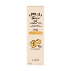 하와이안 트로픽 무향 실크 하이드레이션 페이스 선크림 SPF 50+ 100ml Hawaiian Tropic Silk Hydration Sunscreen, 1개