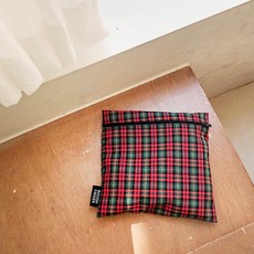 린네 핸드메이드 체크 화장품 파우치