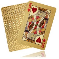 [viva_road] 골드 다이아몬드 포커 카드 + 케이스[골드] 2개