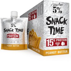5% Nutrition 리치 피아나 뉴트리션 스낵 타임 | 짜먹는 단백질 샷 고단백 파우치 땅콩과 달걀 흰자로 만든 편리한 리얼푸드 단백질 10캔 (땅콩버터)