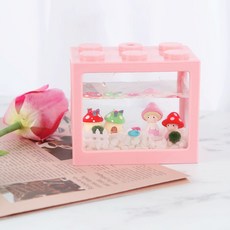마리모 블록어항 6구세트 버섯나라 DIY 마리모 포함, 반투명, 1개
