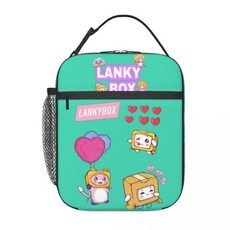 Lankybox 단열 도시락 가방 록키 폭시 패턴 휴대용 상자 열 냉각기, One Size, 04 4_01 One Size
