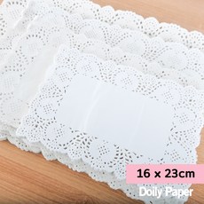 도일리 페이퍼 사각16x23cm 100매 컵받침 코스터 파티 선물포장 테이블 장식, 도일리페이퍼사각(16x23cm)100매