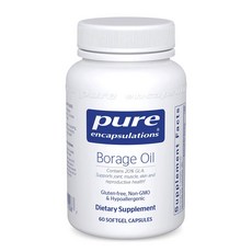 Pure Encapsulations 퓨어인캡슐레이션 GLA 냉압착 보리지 오일 60소프트겔, 1개, 60정