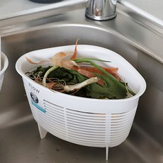 화이트 싱크대 삼각코너 바스켓