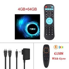 TV수신기 지상파안테나 공중파안테나 공청안테나 최신 T95 박스 안드로이드 10.0 6k 2.4g 5g 와이파이 3D 음성 64G 4k 쿼드 고속 코어 셋톱박스 멀티미디어 플레이, 미국 플러그_4G 64G G10S - 티비수신디빅스