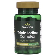 스완슨 Triple Iodine 컴플렉스 하이포텐시 12.5mg 60 베지캡슐, 1개, 60정
