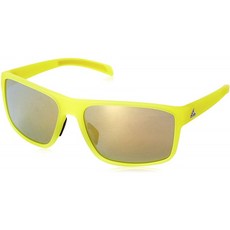 adidas Men 's Whipstart A423 6057 편광되지 않은 직사각형 선글라스 밝은 노란색 무광 반투명 61 mm
