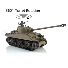 RC탱크Henglong-2.4G 1/16 스케일 TK7.0 플라스틱 M4A3 셔먼 RTR RC 탱크 3898 360 ° 포탑 TH17667, 01 Yellow