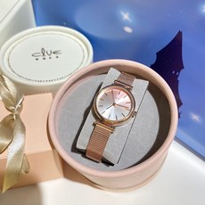 클루 장미빛이 물든 솜사탕같은 로즈골드 여성메쉬시계
