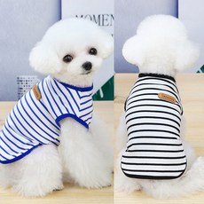 쉬블림로브 반려 애견 옷 단가라 스트라이프 티셔츠 GWP0009, 블랙, 1개