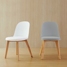 베스트리빙 심플하고 튼튼한 무이 스틸 원목 PP 인테리어 카페 식당 의자 1개/2colros, 화이트, 1개