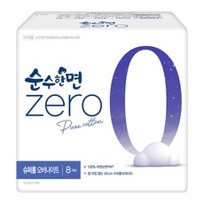 순수한면 제로 슈퍼롱 오버나이트 생리대 날개형, 6개, 8개입, 오버나이트 이상