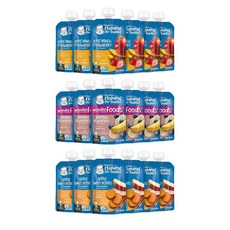 거버 이유식 내추럴 포 베이비 3가지맛(애플망고/바나나/애플고구마) Gerber Baby Food Pouches, -, 1개