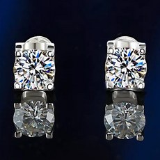 모이사나이트 0.5캐럿 쇠뿔 모조다이아몬드 귀걸이