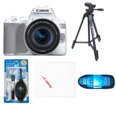 캐논정품 200D ll+18-55mm STM+썬포토 SP-320 삼각대+청소도구+SD리더기+포캣융 포함, 화이트