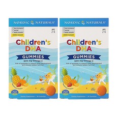 Nordic Naturals Childrens DHA Omega 3 노르딕 오메가3 젤리 어린이 DHA 트로피칼 펀치 600mg 30구미 2팩(30ct 2pk)