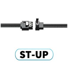 SATA 30 데이터 케이블 SATA III 오른쪽 왼쪽 위 아래 각도 90도 10100CM 6GB 검정색 팔꿈치 HDD 하드 드라, 15 STUP, 05 40CM