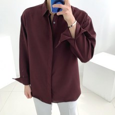 린넨 히든 구김방지 링클프리 무지 오버핏 셔츠(6color)