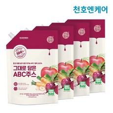 [천호엔케어] 유기농 NFC 원액 100% 그대로 담은 ABC 주스 1000g 4팩, 옵션선택