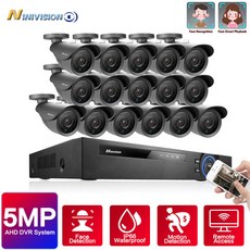 Face Record 16CH 4CH 8CH 5MP 홈 HD 카메라 보안 시스템 키트 야외 적외선 방수 영상 감시 CCTV 시스템 및 DVR, 없다, 금 플러그, 16채널 DVR 16캠, 1개