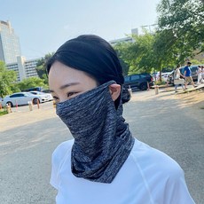ELM106 UV자외선차단마스크 쿨마스크 쿨매쉬 햇빛가리개 넥워머 귀걸이형 스포츠마스크 자전거 등산 골프 라이딩 낚시, 그레이