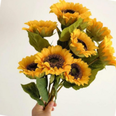 인테리어 조화 해바라기 꽃 골드 조화꽃, 1p