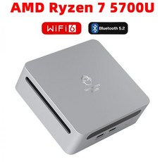 미니 PC AMD Ryzen 7 5700U/5800H 윈도우 11 DDR4 3200Mhz NVME SSD 와이파이 6 BT5.2 8K 트리플 디스플레이 C타입 게임용 컴퓨터, [01] AMD Ryzen 7 5700U, [01] 미국, NO RAM NO ROM