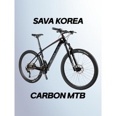 사바코리아 M6 카본 MTB 자전거 시마노 데오레 30단 27.5인치 - 부산 출퇴근 여행, Black/Red, 15인치