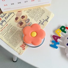 걸스코코 컬러플라워 장미톡 꽃 맥세이프 아이폰 갤럭시 자석 스마트톡 거치대 우정템 친구선물, 컬러플라워-오렌지