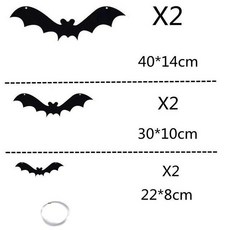 할로윈 박쥐 펜던트 세트 펠트 매달린 나무 정원 빛나는 눈 야외 장식 도매, 01 1_01 other