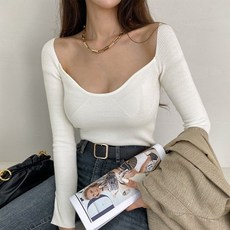다바걸 루엘오픈넥니트