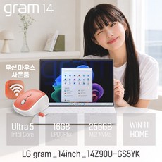 LG전자 2026 그램 AI 14 코어Ultra5 방문설치, 에센스 화이트, 14Z90U-GS5YK, 256GB, 16GB, WIN11 Home