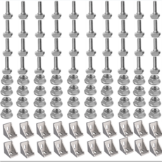 4040 알루미늄 프로파일 커넥터 세트: 40 개 M8 육각 플랜지 너트 20 코너 브래킷 x 16mm T 볼트 나사, 4040 sliver, 01 4040 sliver