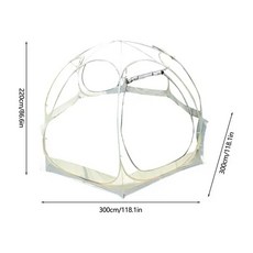 투명쉘터 투명돔텐트 캠핑 인용 스타 휴대용 구형 360 도 파노라마 야외 선룸, 1.300x300x205cm