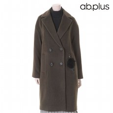 ab.plus ab.plus 폼폼링 더블버튼 울 코트 (LSS4CC33A)