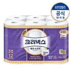 크리넥스 데코소프트 화장지 35M 12롤 와이드, 12개, 12개