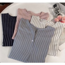 치치몰 4색상 1758 스트라이프 CESS 7부소매남방 블라우스