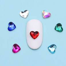 하트 네일스톤 평스톤 M 10개입, 10개, 플레임 블루 10개입
