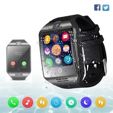 스마트 시계 남자 방수 ip67 sim 카드 안 드 로이드 캠 전화 스포츠 심박 측정기 시계 스마트 ios 호환 dz09보다 낫다, 단일, 블랙