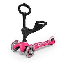 마이크로 킥보드-미니 3in1 디럭스 3 단계 라이드 온 마이크로 스쿠터 유아용 완구 (12 개월 ~ 5 세), Pink_One Size, Pink