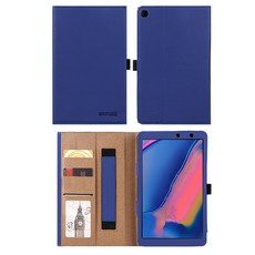 스냅케이스 갤럭시탭A 8.0 2019 S펜 캔버스북커버 가죽케이스 SM-P200 P205, 캔버스북커버-블루
