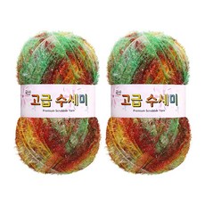 울클럽 뜨개실 고급수세미 나염 80g 2볼, 2개, 216