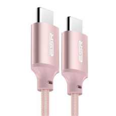 아트박스/이에스알 ESR USB-C to USB-C 2.0 케이블 2미터 2개입, USB-C to USB-C 2.0:2m 로즈골드 2개입 EA666