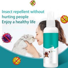 애완 동물 내추럴 벼룩 및 진드기 방지 스프레이 빠르고 편리한 실내 야외 개 고양이용 100ml, 1개