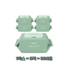 베베숲 오리진 물티슈 캡형 50평량, 100개입, 5개
