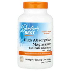 닥터스베스트 킬레이트 마그네슘 100mg 240정 글라이신 글리신 킬레이트화 글리시네이트, 240 개, 1개