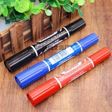 마카 1pcs 물류 택배 블랙/블루/레드 컬러 더블 헤드 라운드 발가락 오일 영구 마커 펜, [01] 빨간, 1개